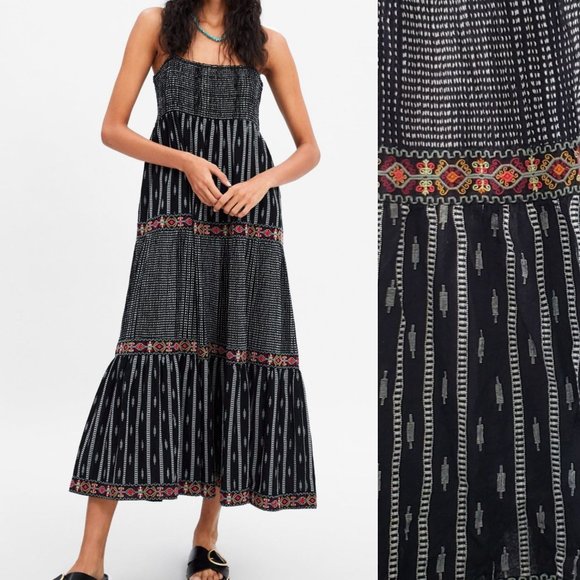Zara Dresses & Skirts - Zara Strappy Smocked & Tiered Summer Dress